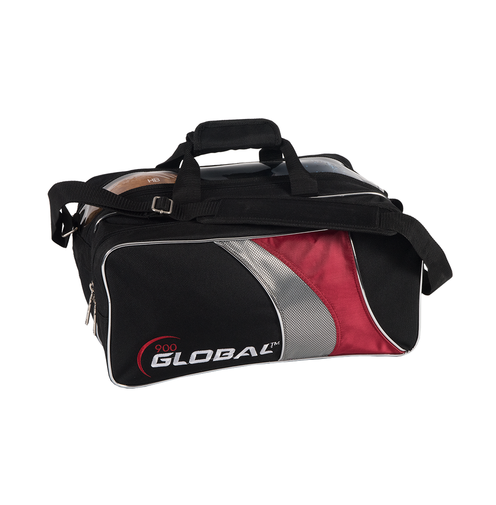 900 GLOBAL 2-BALL TRAVEL TOTE BLACK/RED/SILVER
